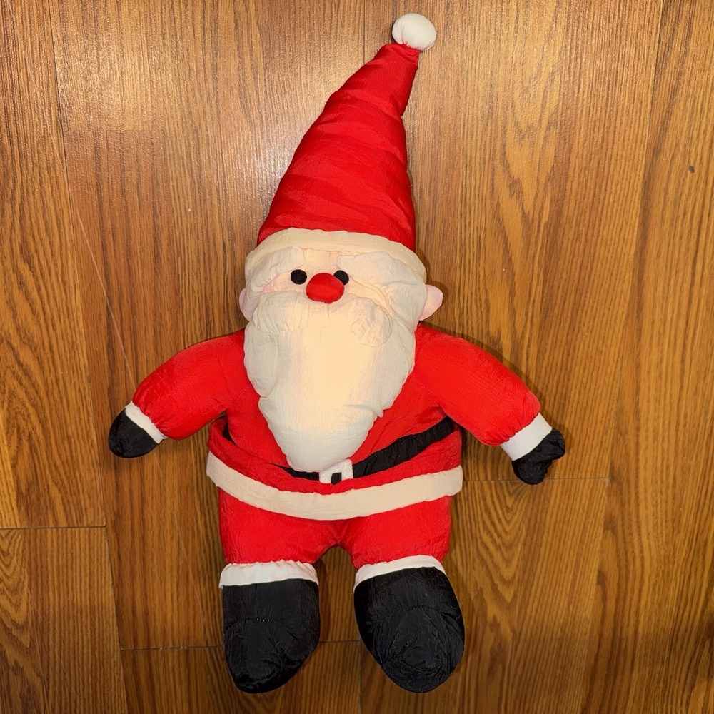 Vintage Puffy Nylon Parachute Santa Plush Stuffed
